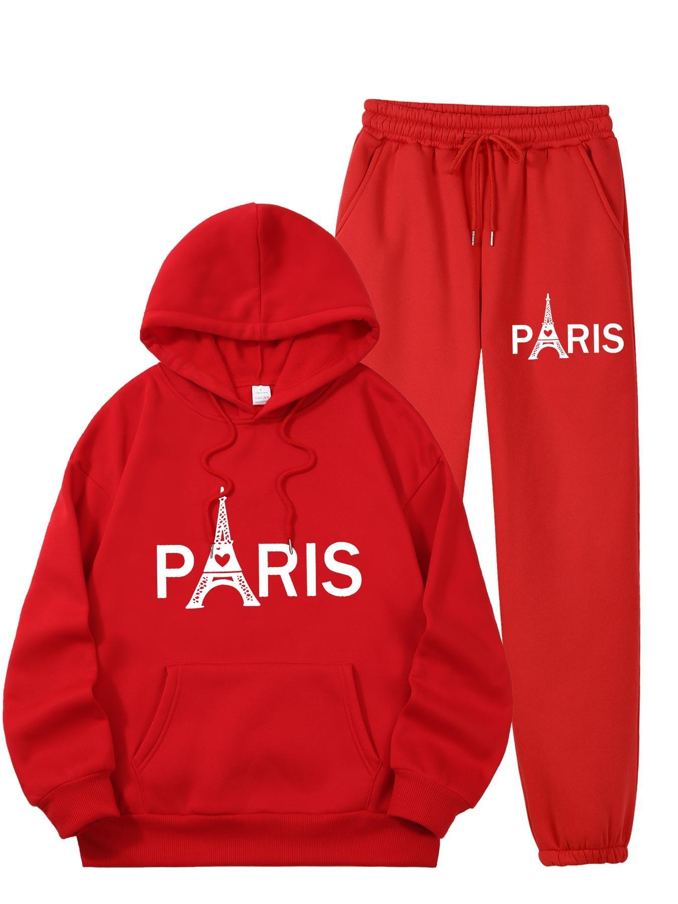 Street Fashion Us - Ladies Paris Eiffel Tower Printed 2Pcs