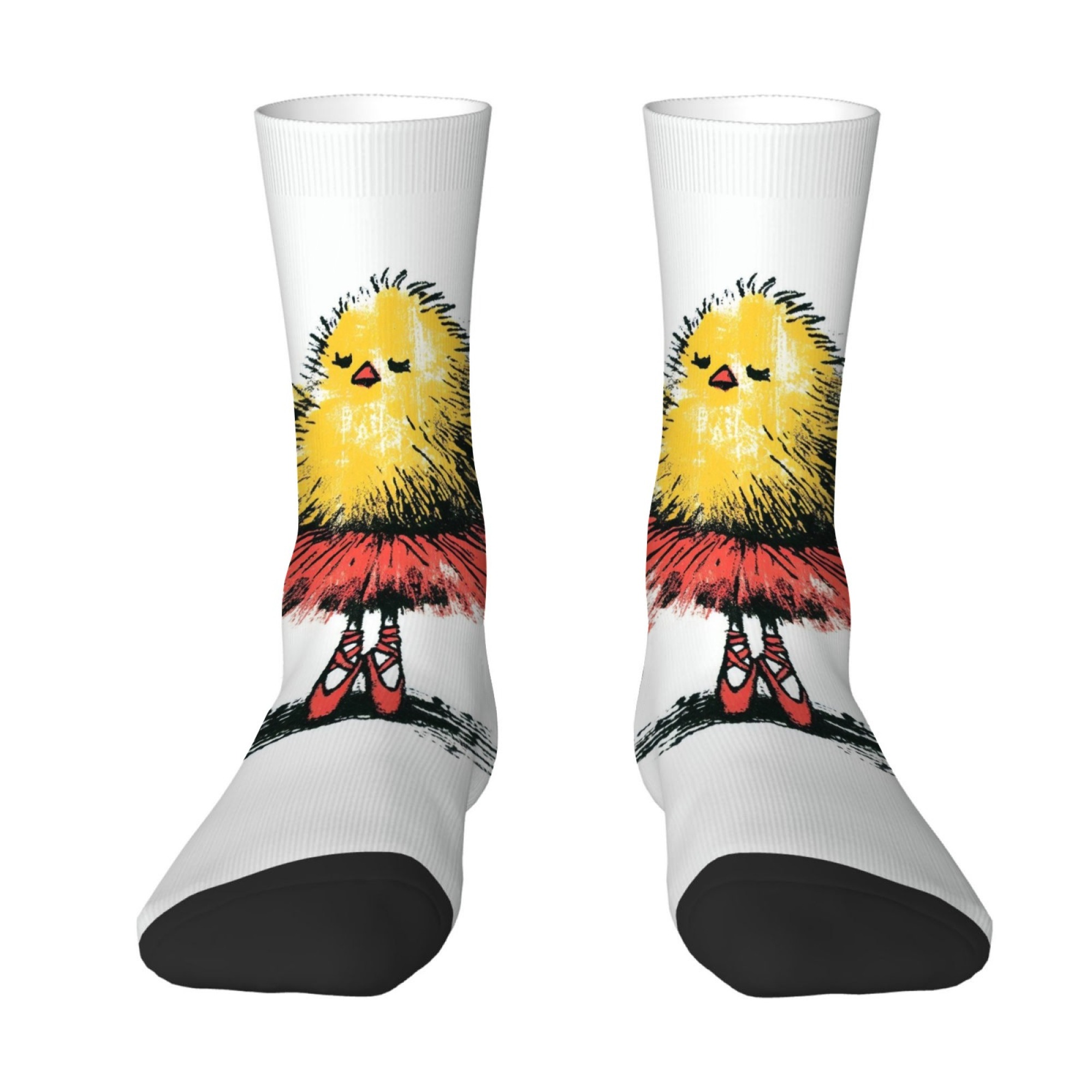 Quirky Street Fashion - Ballet Rubber Duck Print Men's Socks