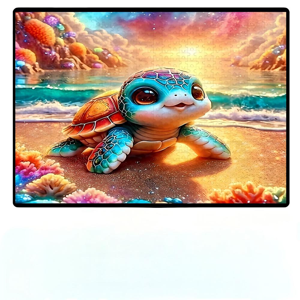 Street Fashion For Boy - Cartoon Animal Jigsaw Puzzle,Kawaii Beach Turtle,Boy