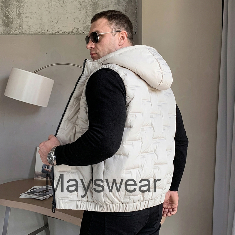 Puffer Vest Padded - Hooded Puffer Vest Men Winter Warm