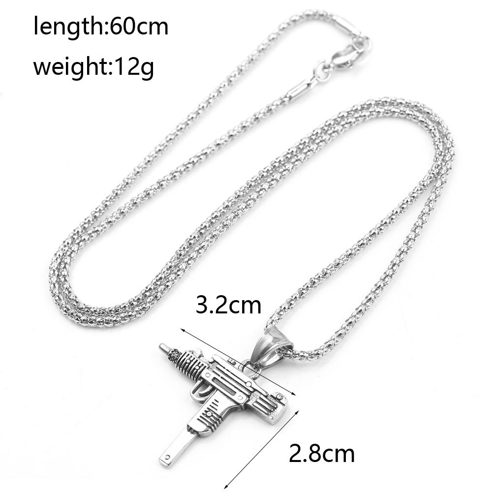 Punk Uzi Pistol Machine Gun Ne - Street Fashion Necklace recension och pris