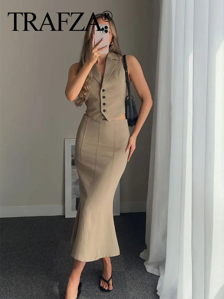 HH Women Solid Vest Skirt Sets - Street Fashion Necklace recension och pris
