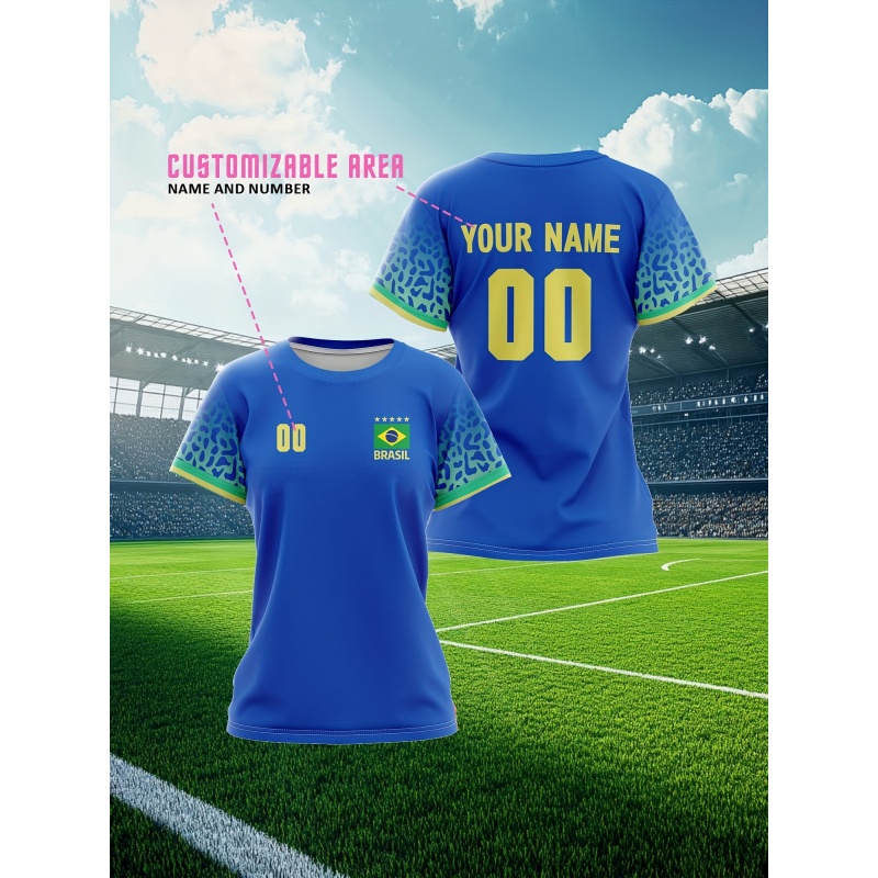 3D Printed Brazil Sports T-Shi - Street Fashion Brazil recension och pris