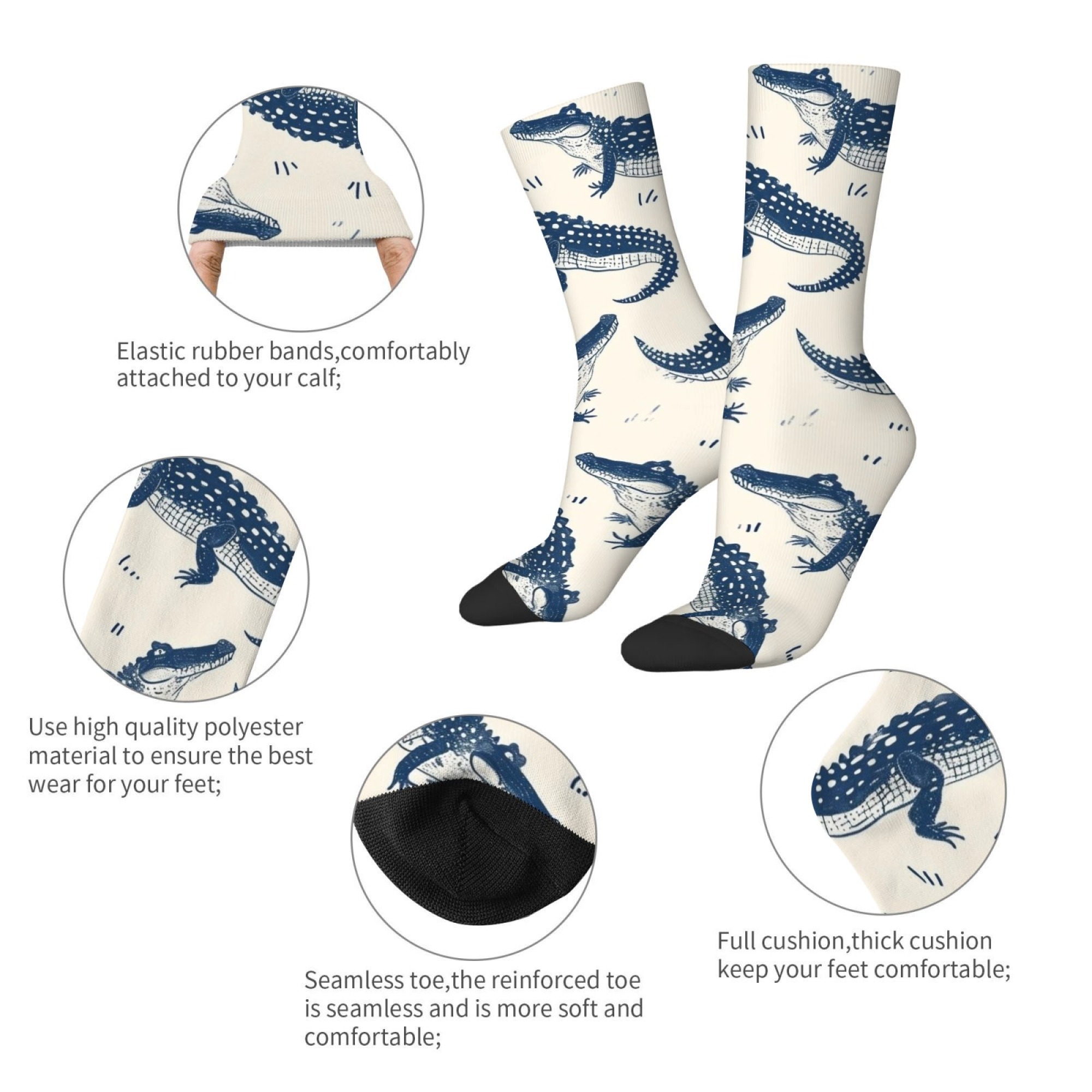 Cute Cartoon Crocodile Print M - Quirky Street Fashion recension och pris