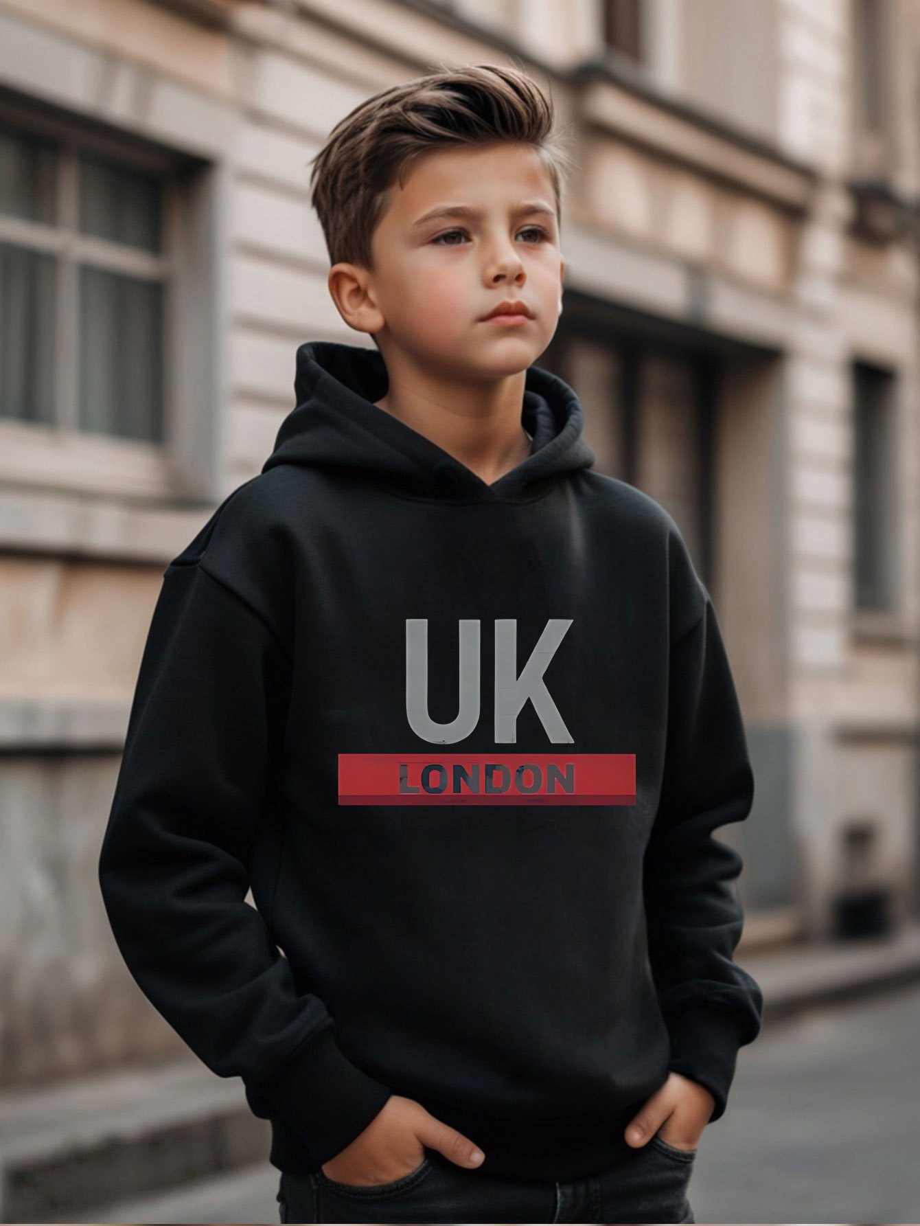 UK London Printed Hoodie Boys' - Street Fashion Uk recension och pris