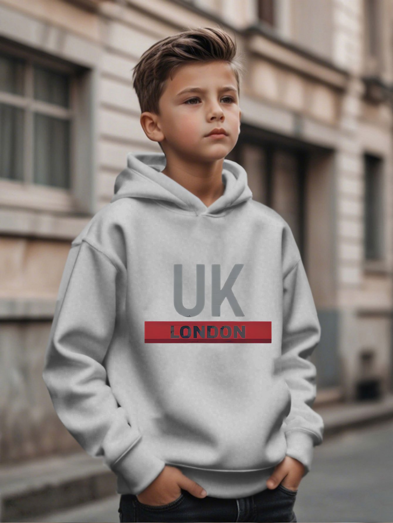 UK London Printed Hoodie Boys' - Street Fashion Uk recension och pris