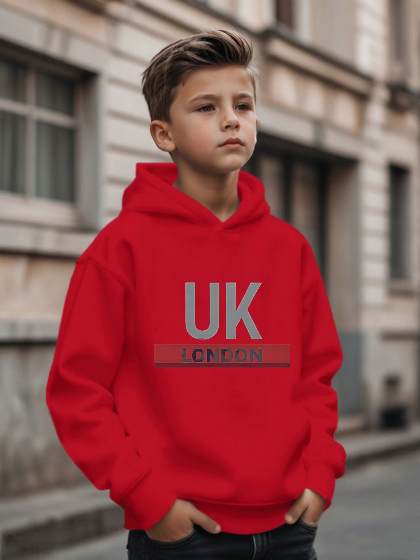 UK London Printed Hoodie Boys' - Street Fashion Uk recension och pris