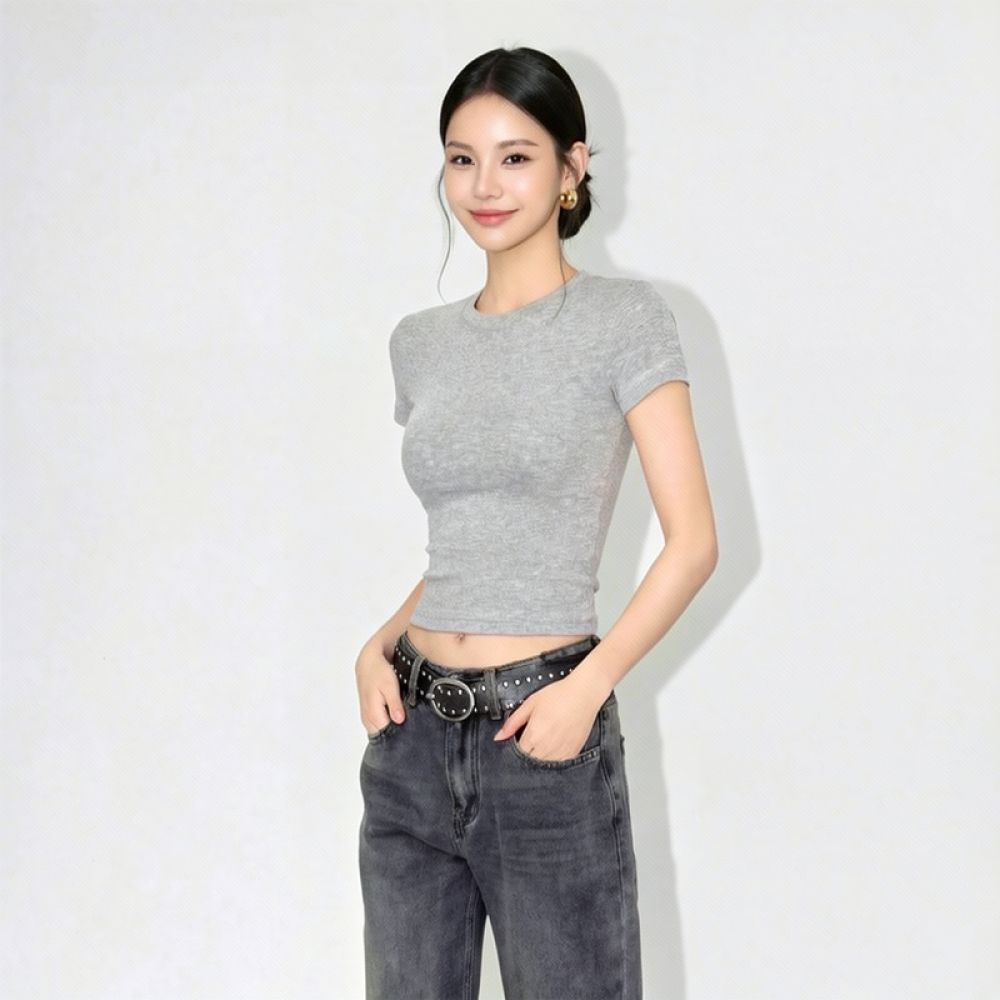 Womens Slim Fit Crop Tee Summe - Street Fashion Essentials recension och pris