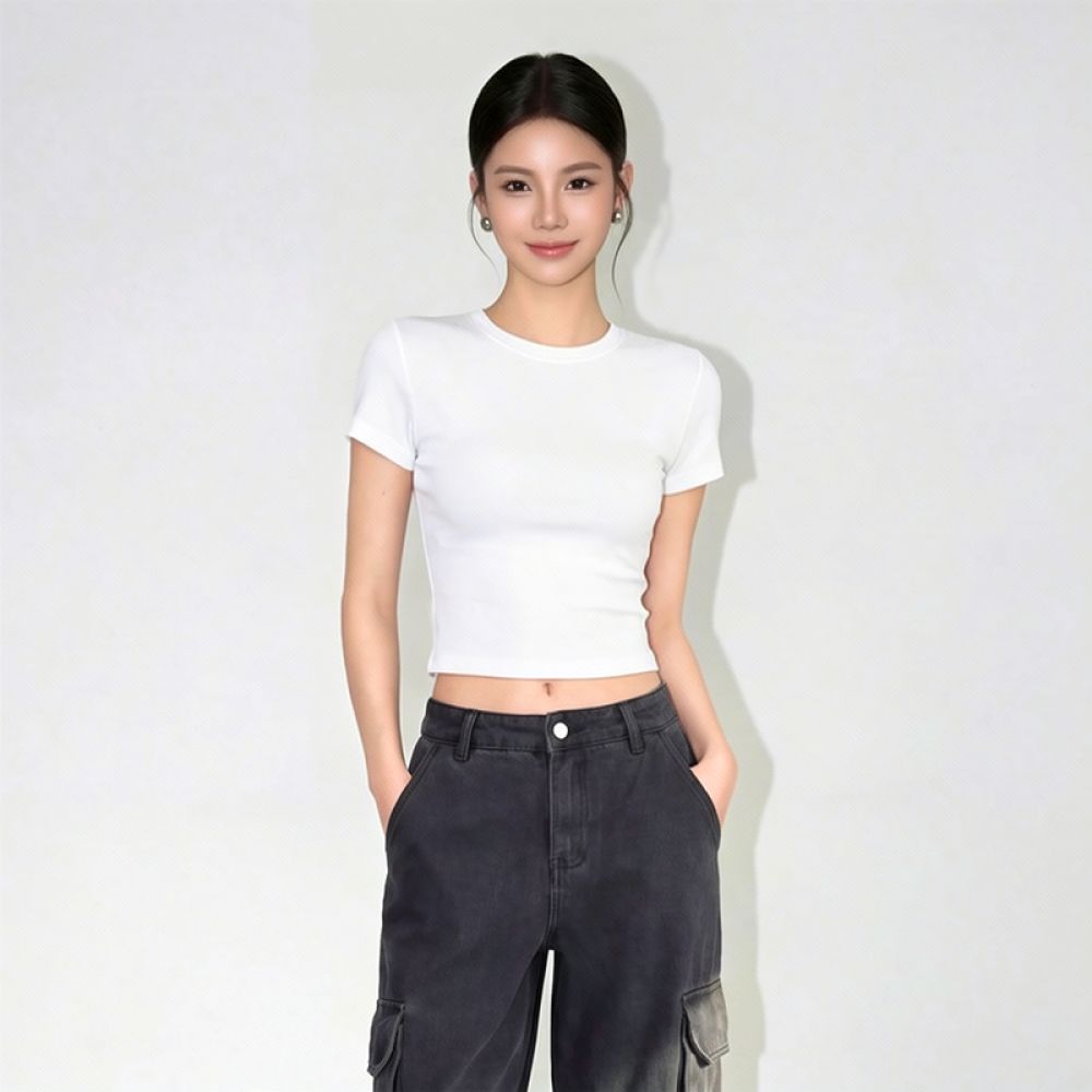 Womens Slim Fit Crop Tee Summe - Street Fashion Essentials recension och pris