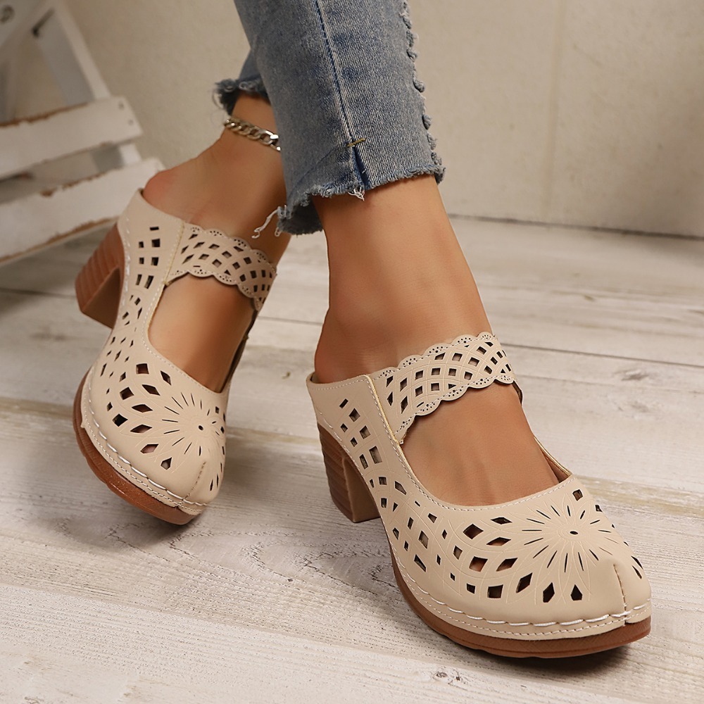 Women Hollow Cutout Mules Chun - Street Fashion Dress recension och pris