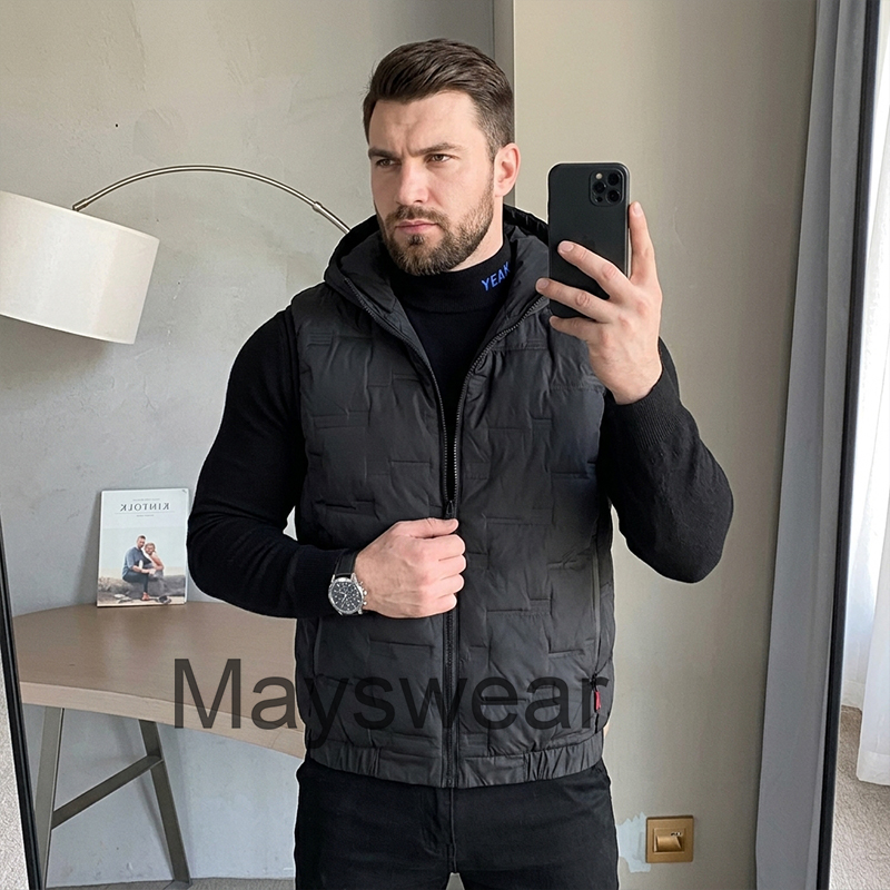 Hooded Puffer Vest Men Winter  - Puffer Vest Padded recension och pris