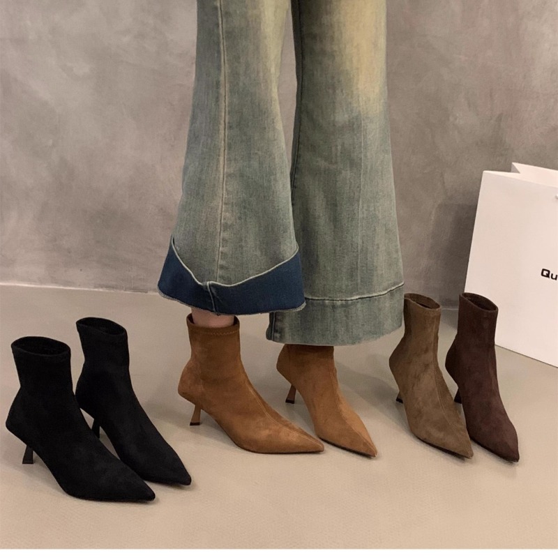 Women's Suede Stretch Ankle Bo - Street Fashion Dress recension och pris