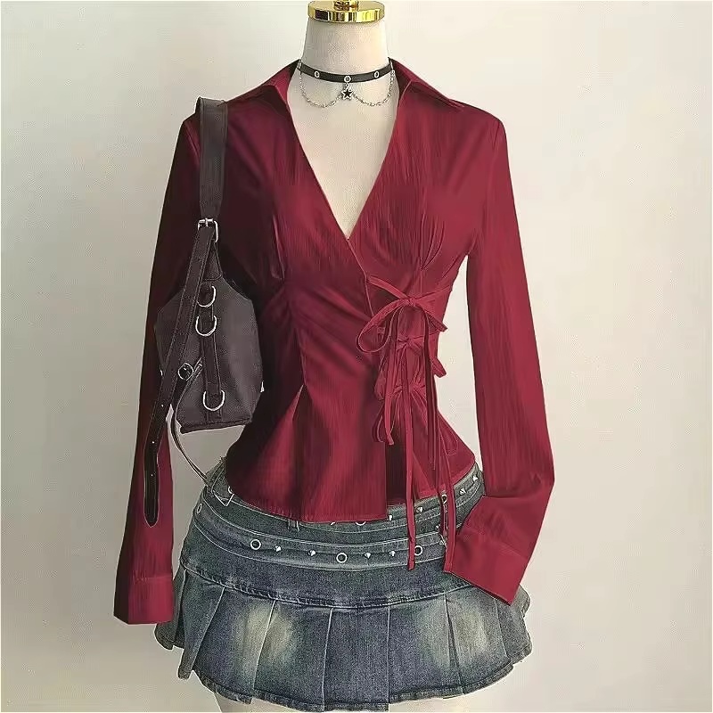 Fashion Long-sleeved Blouses S - Street Fashion Necklace recension och pris