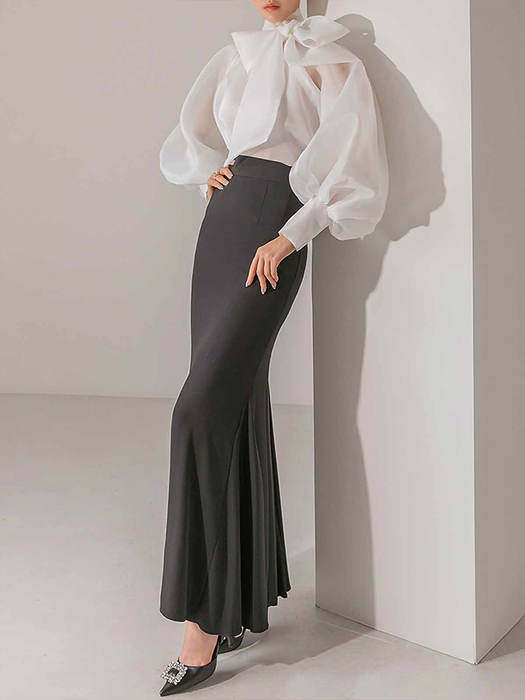 Women's Elegant Lantern Sleeve - Street Fashion Necklace recension och pris