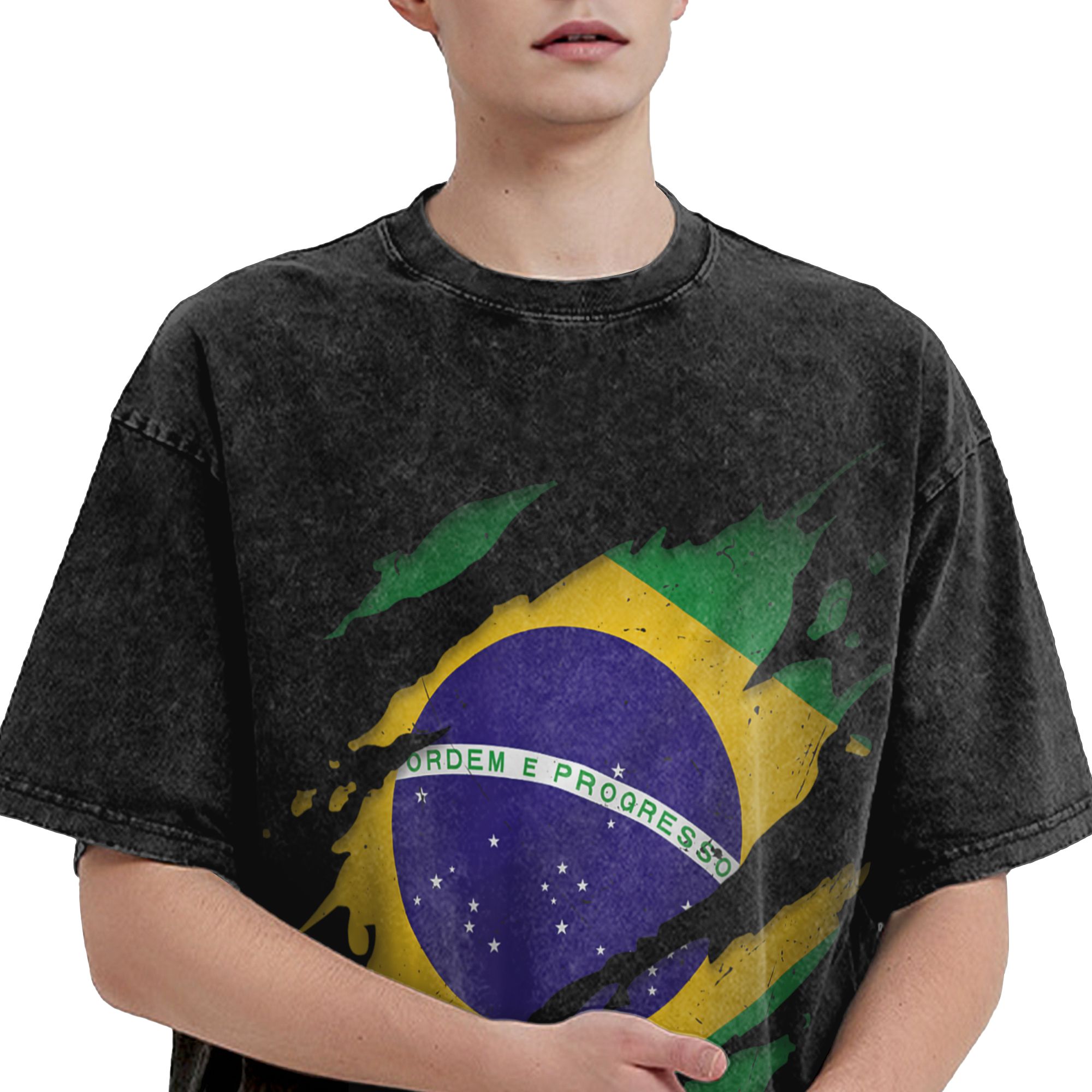 Brazil Brazilian Flag Washed T - Street Fashion Brazil recension och pris