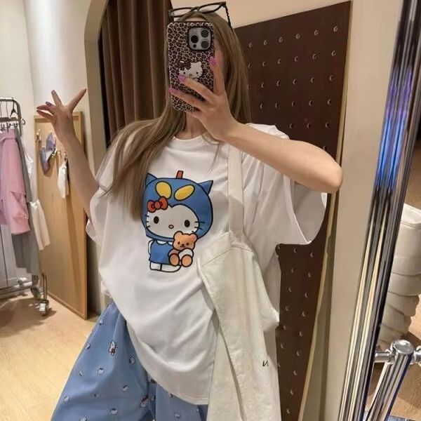 Short Sleeved Hello Kitty Prin - Street Fashion Us recension och pris