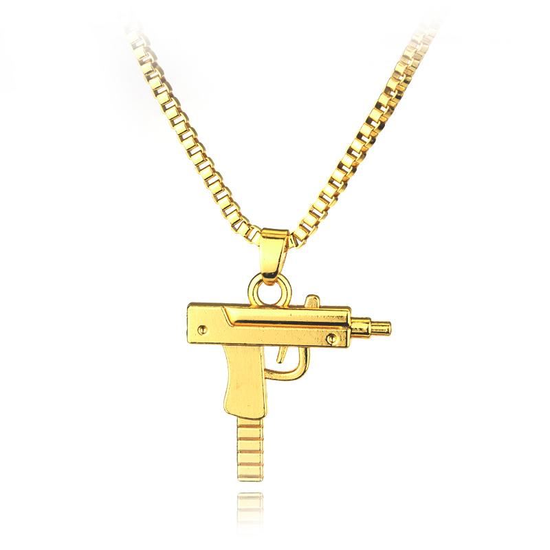 Trendy Uzi Gun Shaped Pendant  - Street Fashion Necklace recension och pris