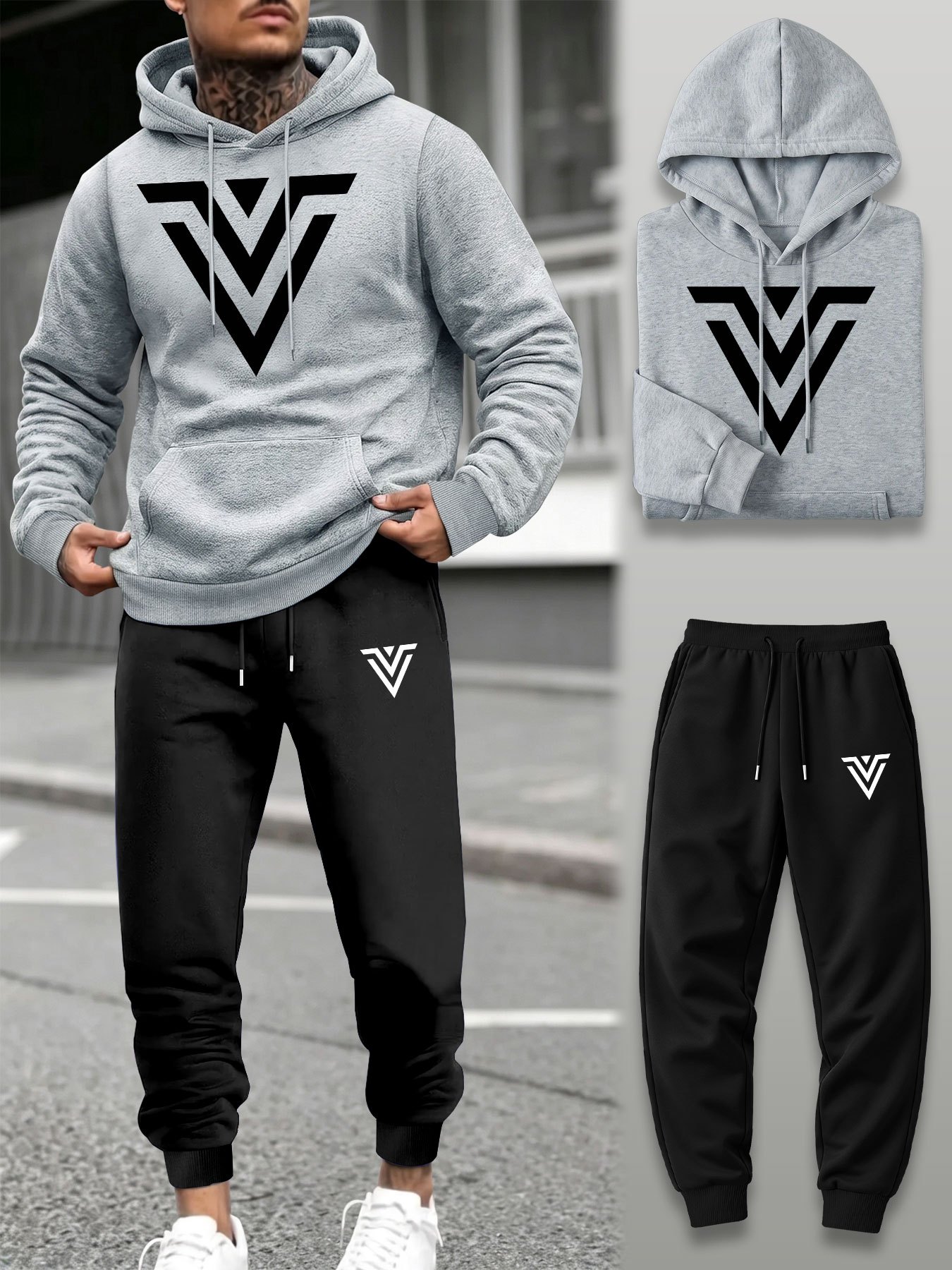 Men 2‑Piece Tracksuit V‑Shape  - Running Pant Jogger recension och pris