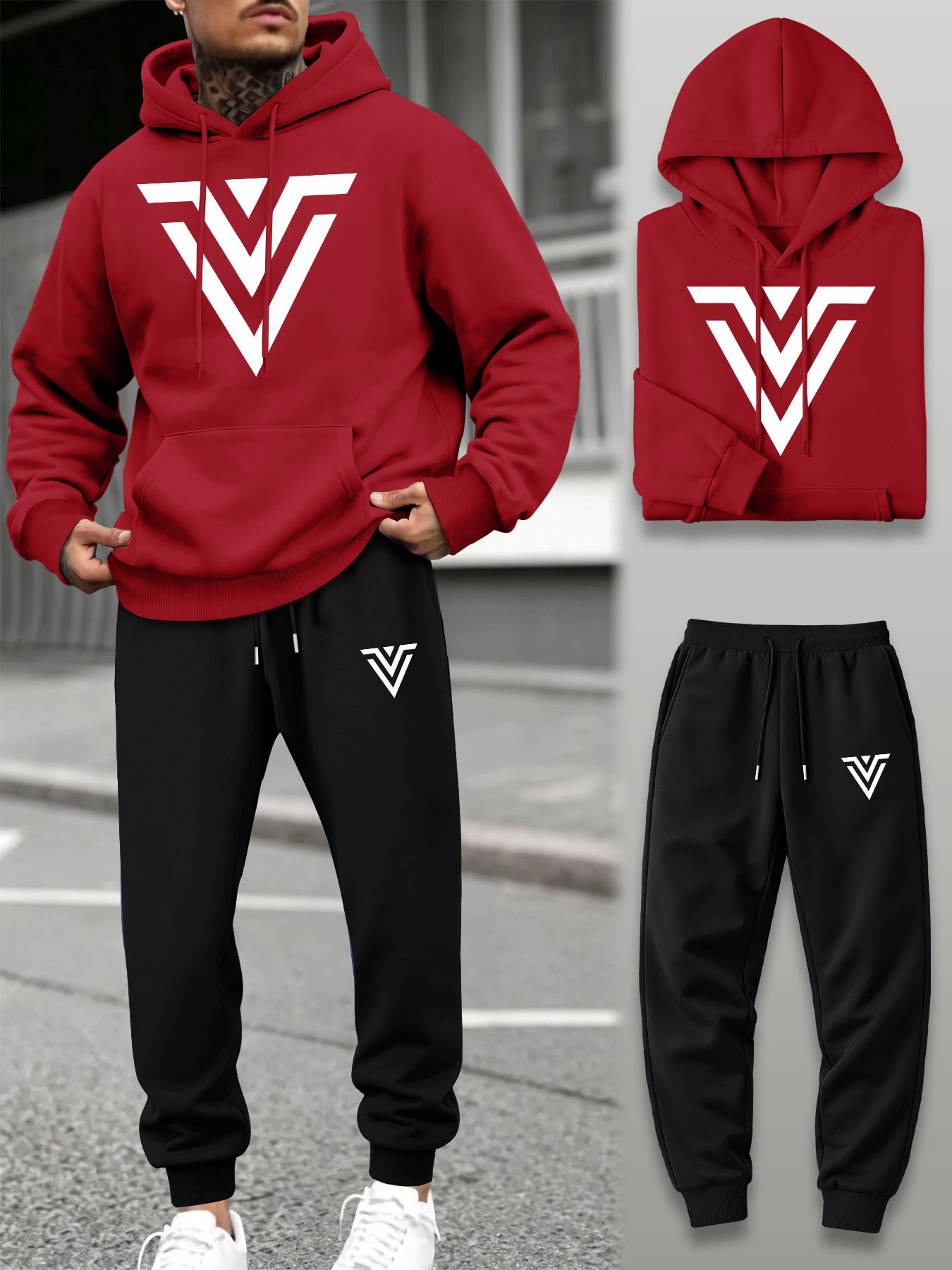 Men 2‑Piece Tracksuit V‑Shape  - Running Pant Jogger recension och pris