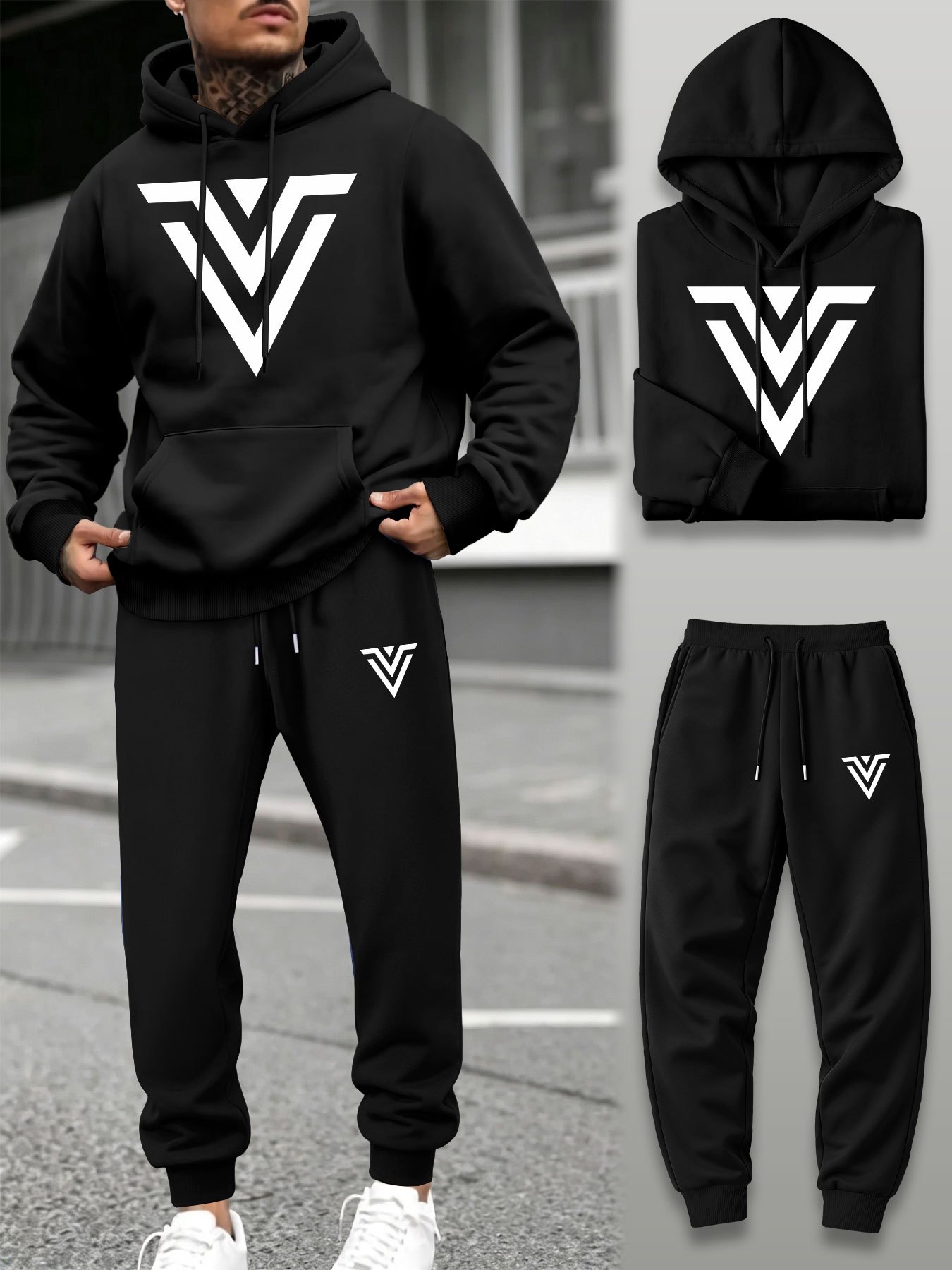 Men 2‑Piece Tracksuit V‑Shape  - Running Pant Jogger recension och pris