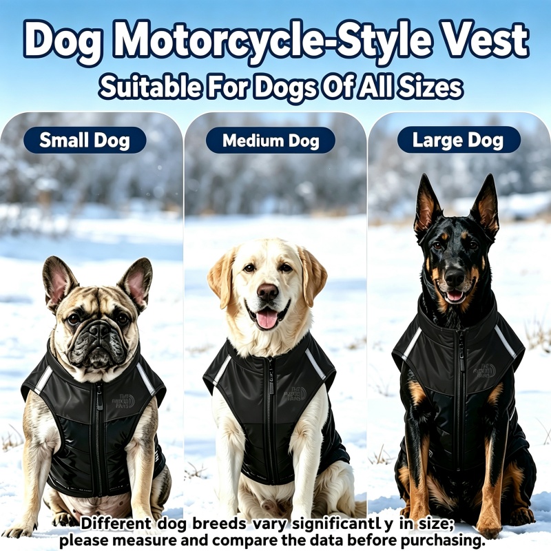 Motorcycle Style Dog Puffer Ve - Puffer Vest Padded recension och pris