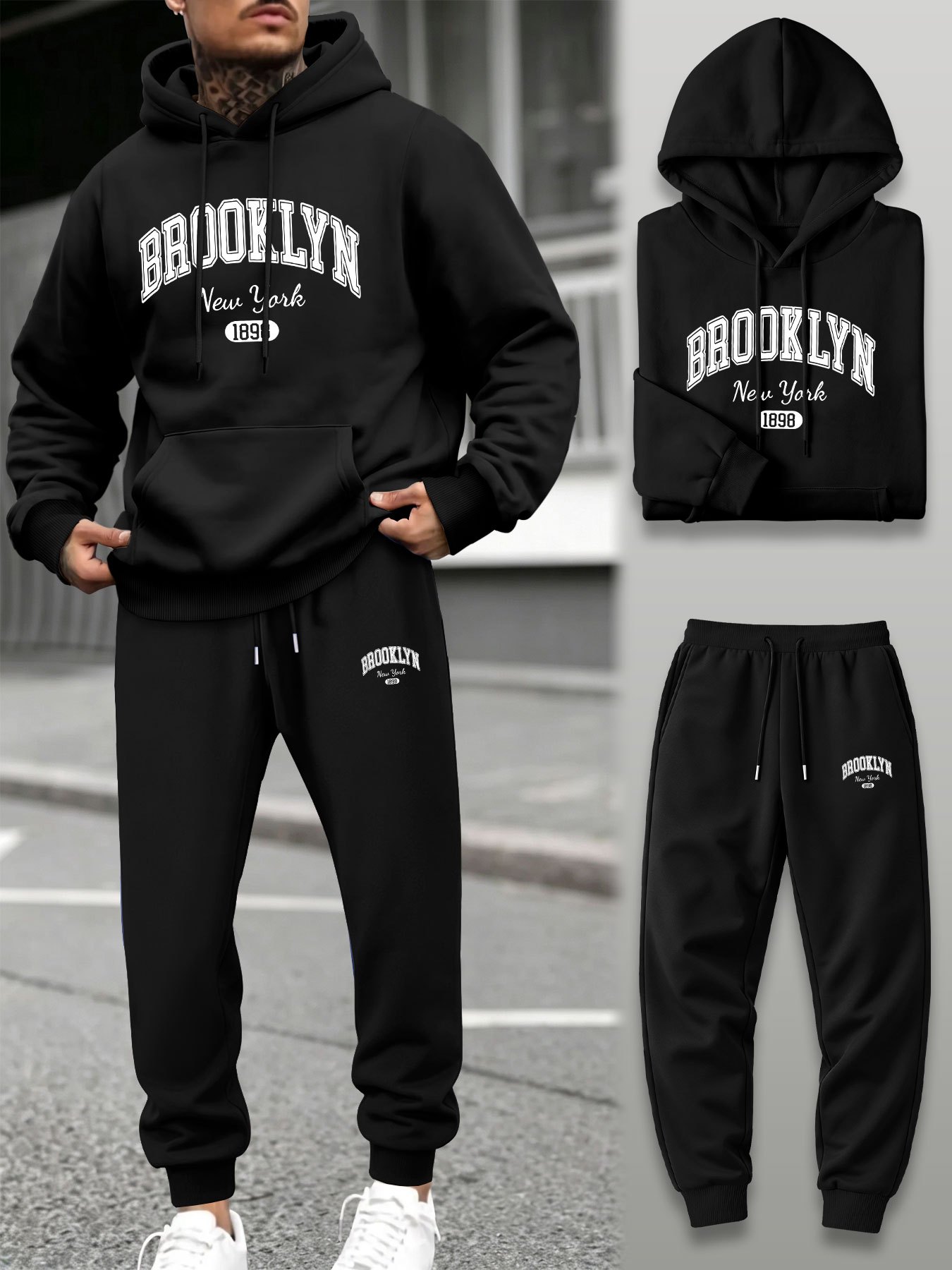 Men 2 Piece Tracksuit Hoodie J - Street Fashion Winter recension och pris