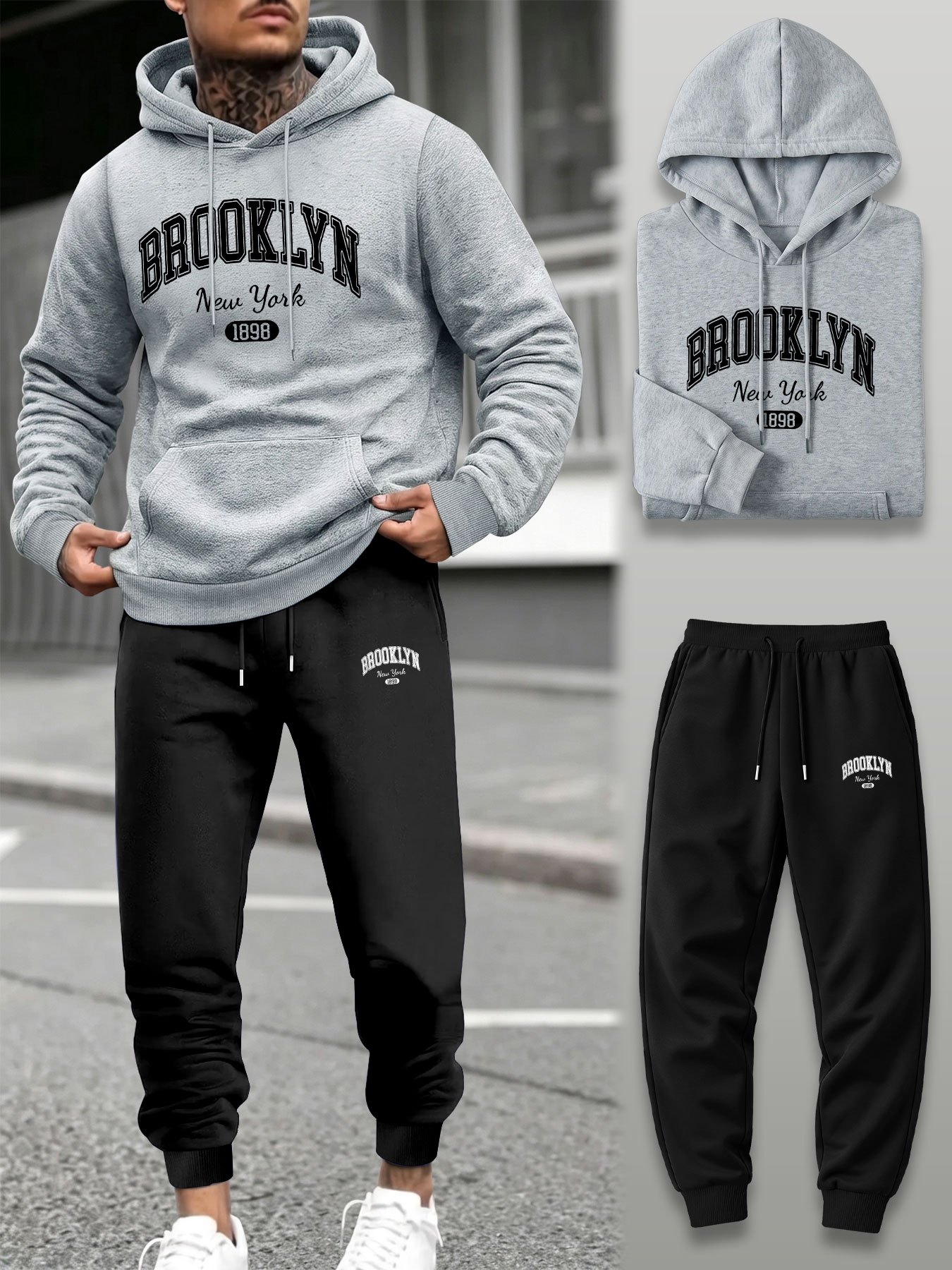Men 2 Piece Tracksuit Hoodie J - Street Fashion Winter recension och pris