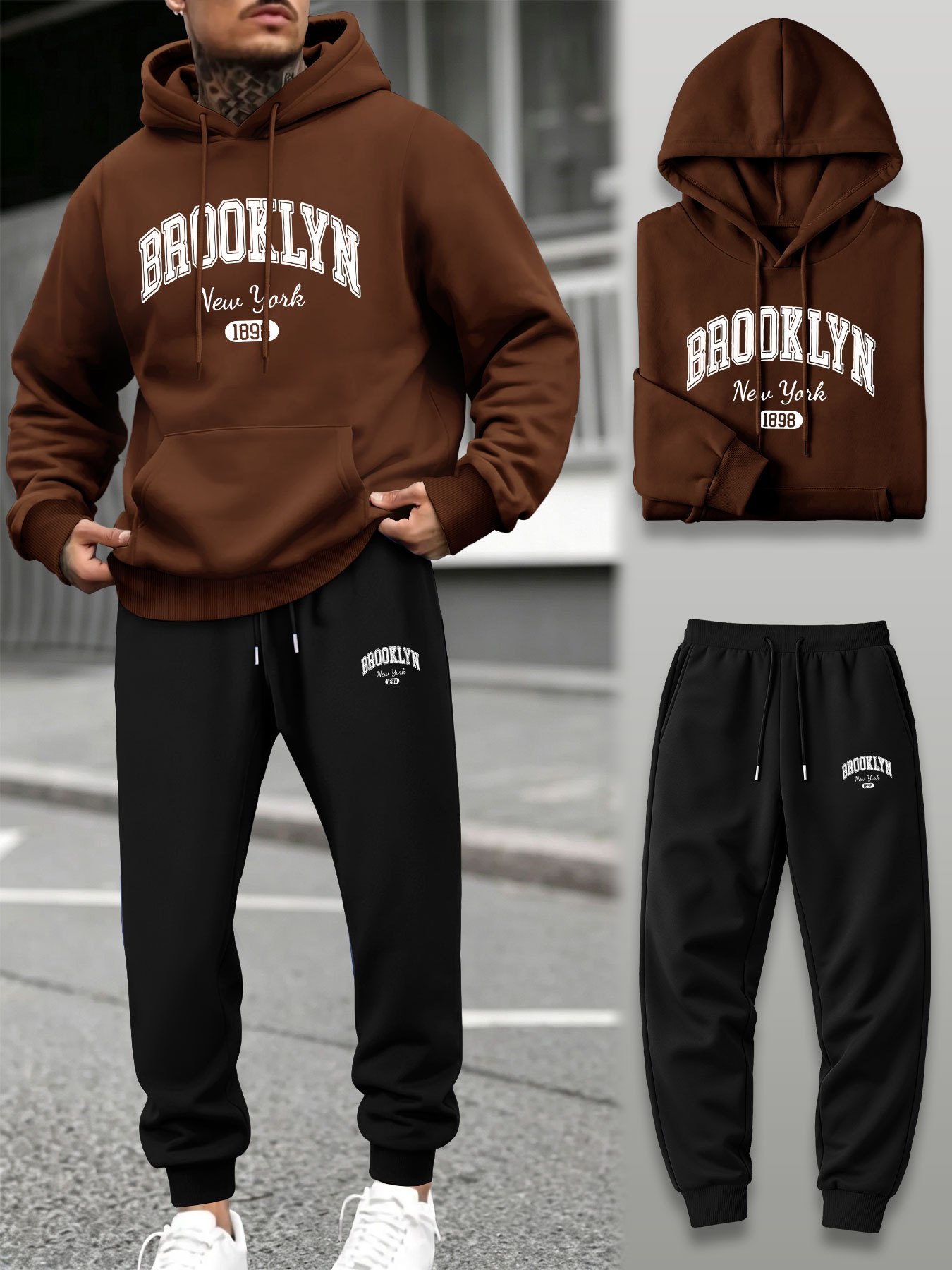 Men 2 Piece Tracksuit Hoodie J - Street Fashion Winter recension och pris