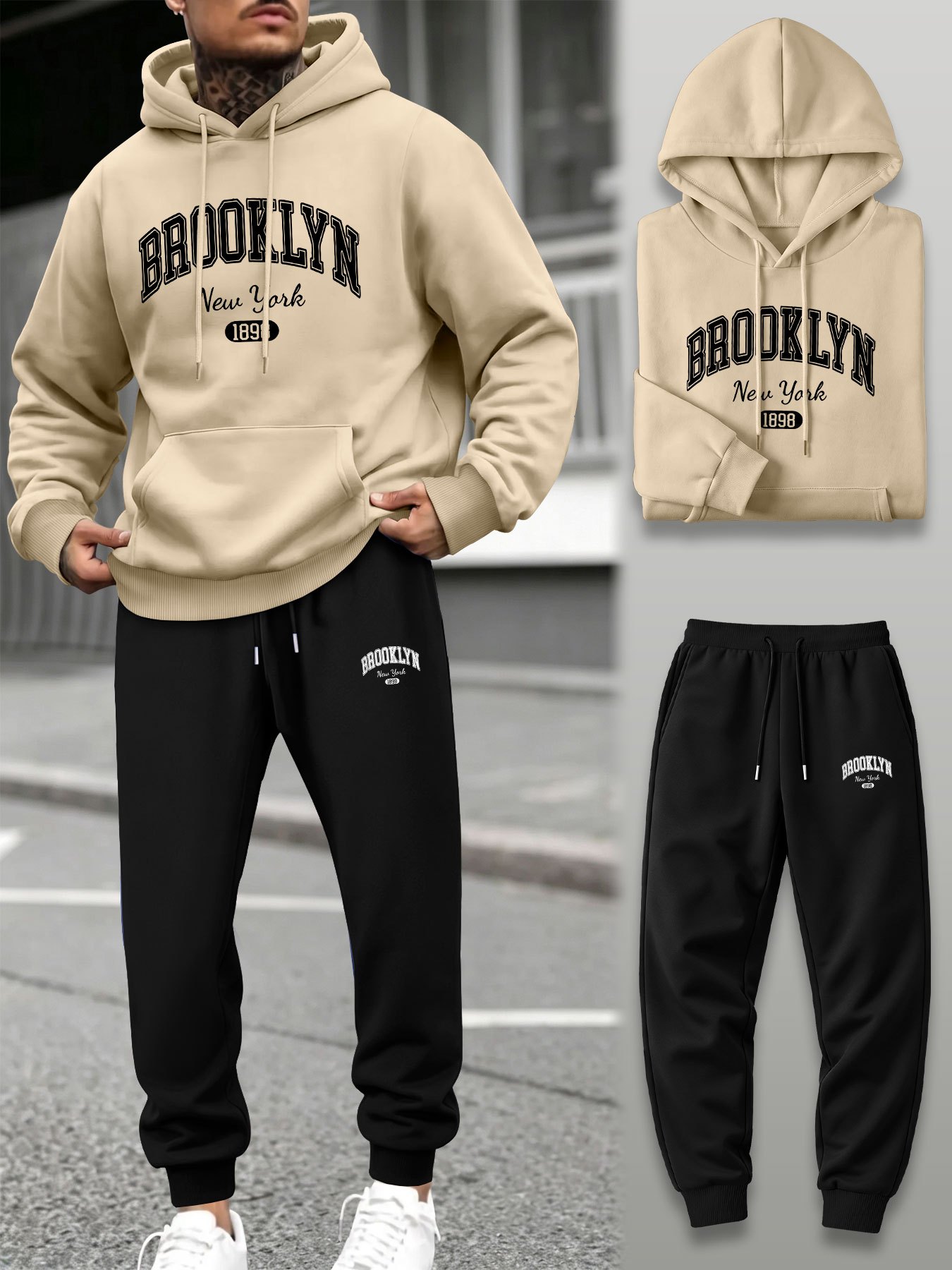 Men 2 Piece Tracksuit Hoodie J - Street Fashion Winter recension och pris